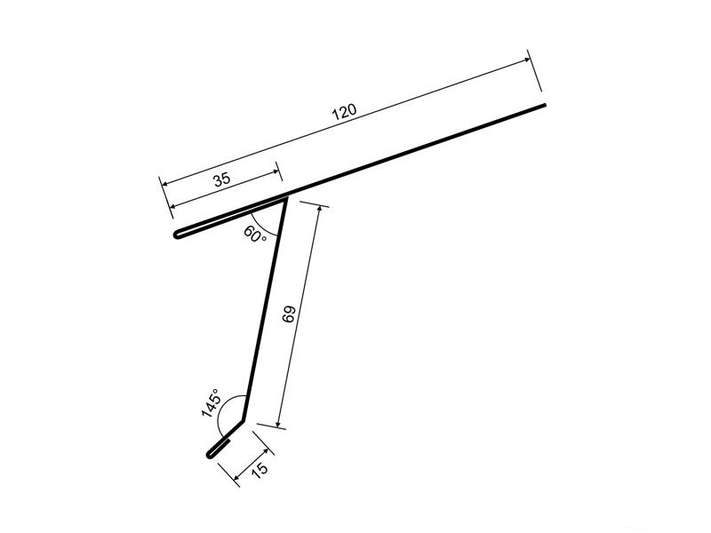 Карнизная планка для фальцевой кровли 105117 фото
