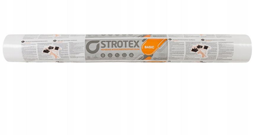 Мембрана супердифузійна Strotex Basic 1300 (рулон 75 кв. м) 105165 фото